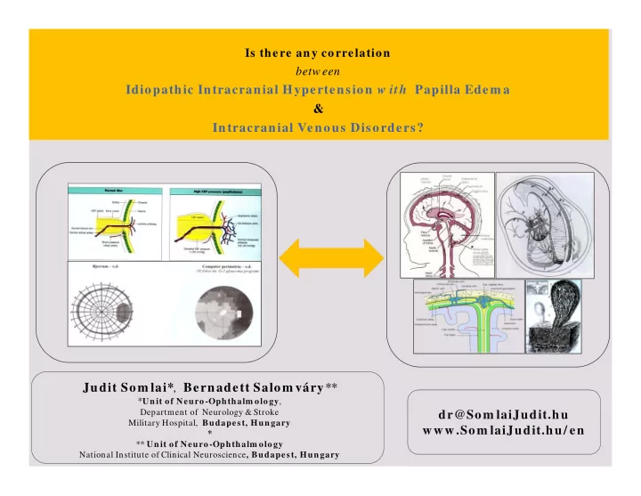 idiopathic intracranial hypertension w ith papilla edem a