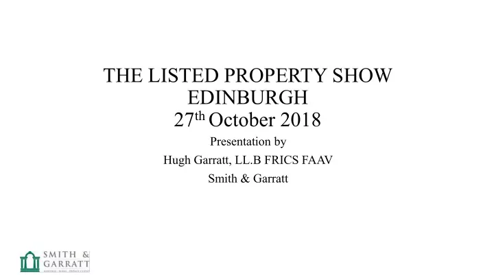 the listed property show edinburgh 27 th october 2018