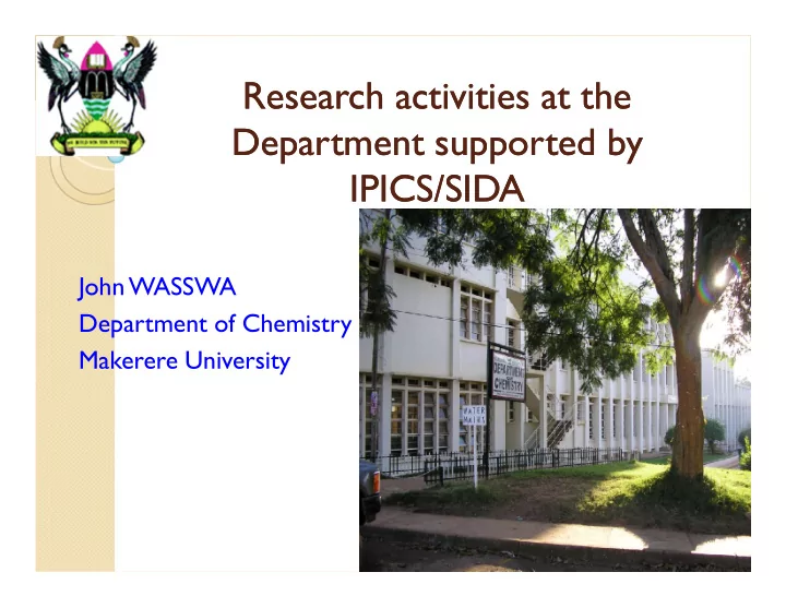 research activities at the research activities at the