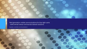 Next generation mobile communications for blue light users  - state-owned versus commercial network