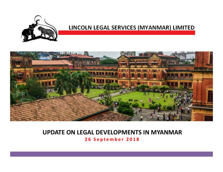 update on legal developments in myanmar