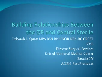 Director Surgical Services  United Memorial Medical Center  Batavia NY  AORN  Past President