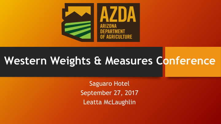 western weights measures conference