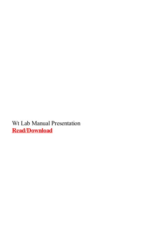 Wt Lab Manual Presentation  Manufactured exclusively for LAB MARK. Optimal substitution Waste Tubes