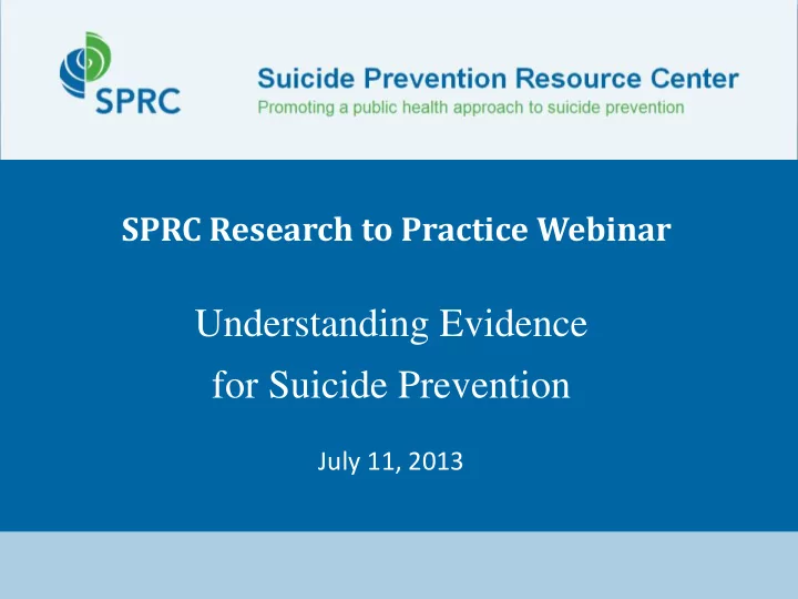 for suicide prevention