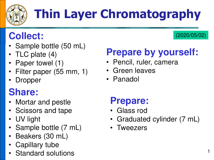 thin layer chromatography