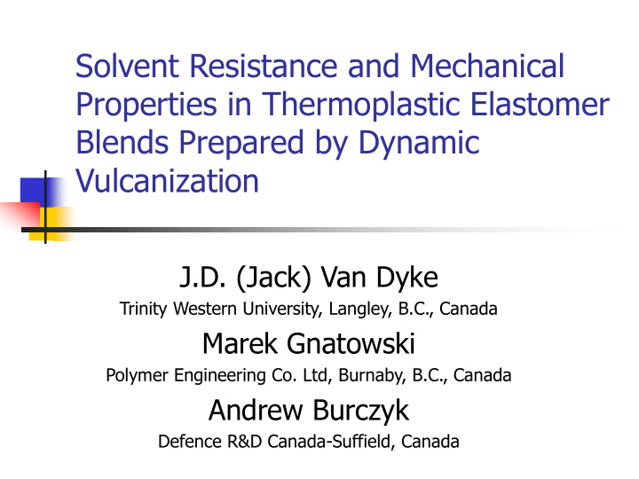 solvent resistance and mechanical properties in