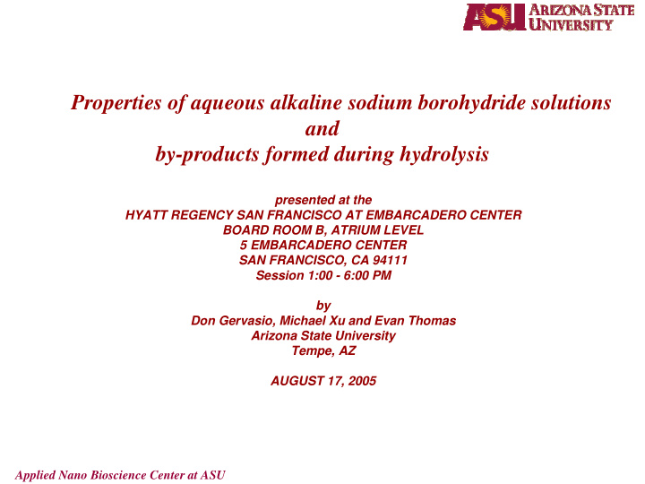 properties of aqueous alkaline sodium borohydride