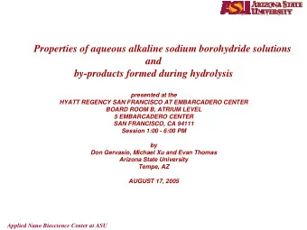 Properties of aqueous alkaline sodium borohydride solutions  and  by-products formed during