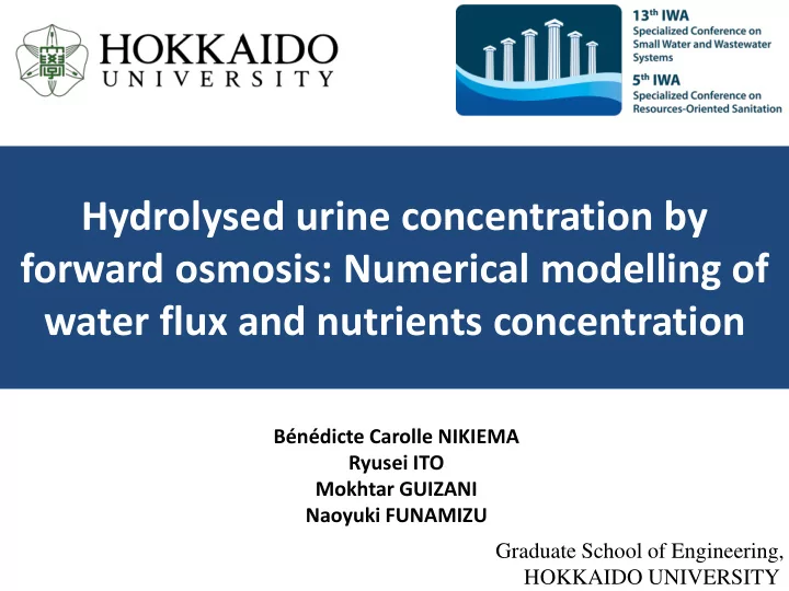 forward osmosis numerical modelling of