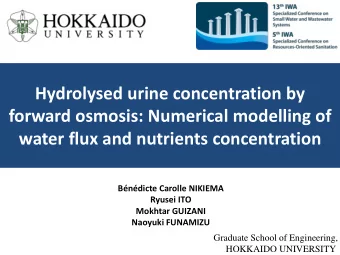 forward osmosis: Numerical modelling of  water flux and nutrients concentration  Bndicte