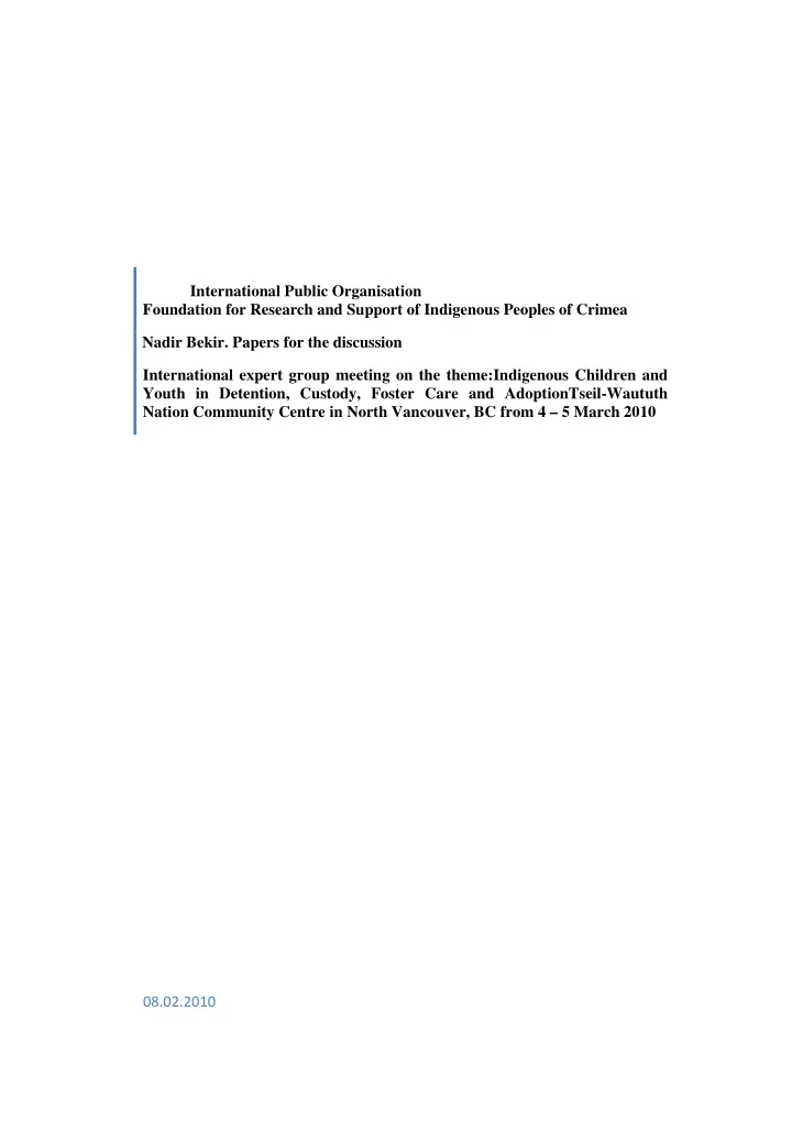 international public organisation foundation for research