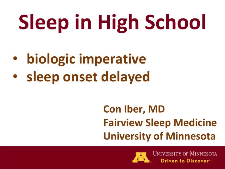 sleep in high school