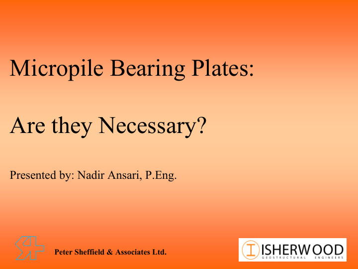 micropile bearing plates are they necessary