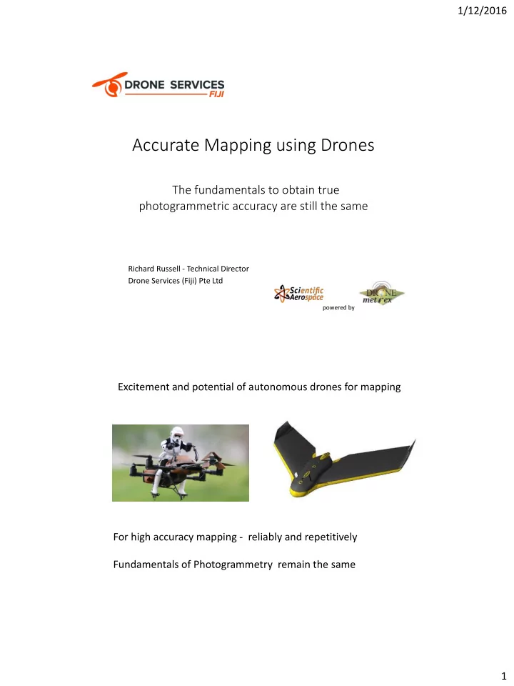 accurate mapping using drones