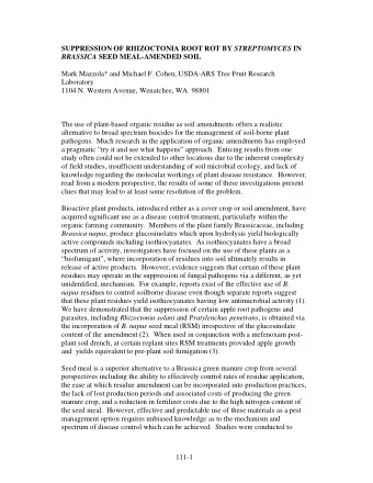 SUPPRESSION OF RHIZOCTONIA ROOT ROT BY STREPTOMYCES IN BRASSICA SEED MEAL-AMENDED SOIL  Mark