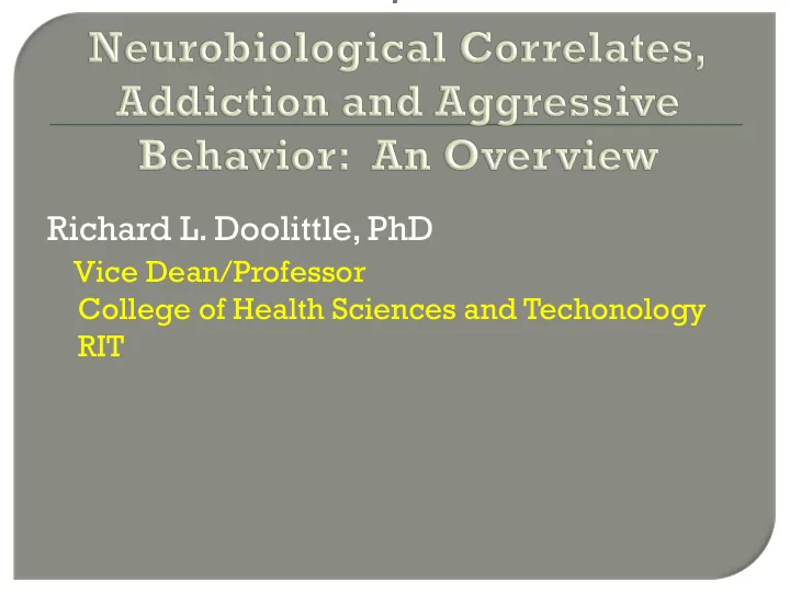 richard l doolittle phd