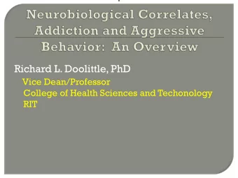 Richard L. Doolittle, PhD  Vice Dean/Professor  College of Health Sciences and Techonology  RIT