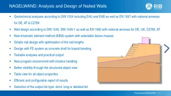 NAGELWAND: Analysis and Design of Nailed Walls    Geotechnical analyses according to DIN 1054