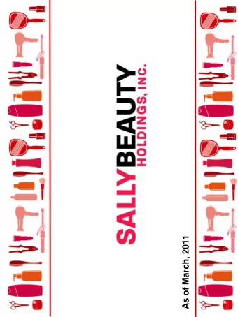 As of March, 2011  Cautionary Notice Regarding Forward-Looking Statements  Cautionary Notice