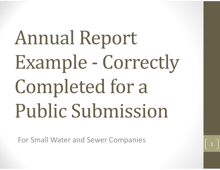 for small water and sewer companies
