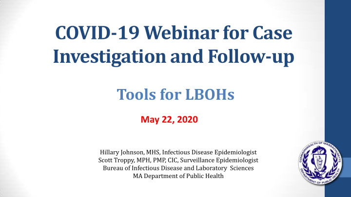 covid 19 webinar for case investigation and follow up
