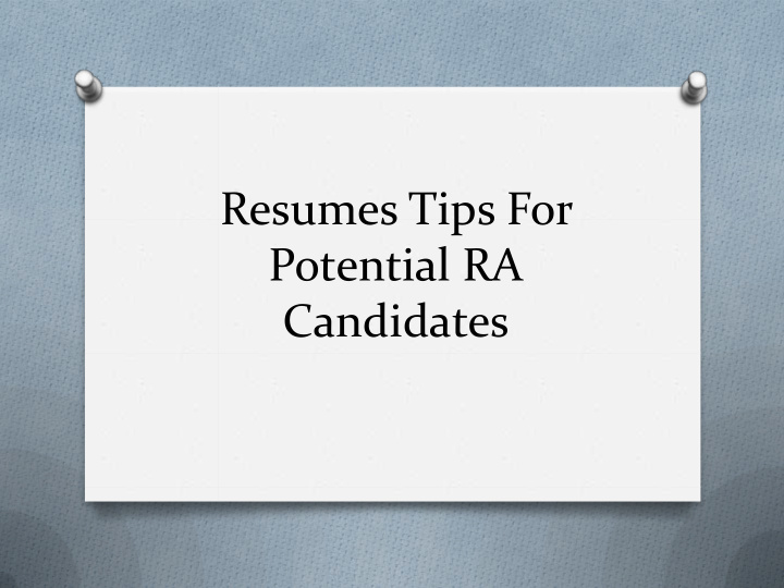 resumes tips for