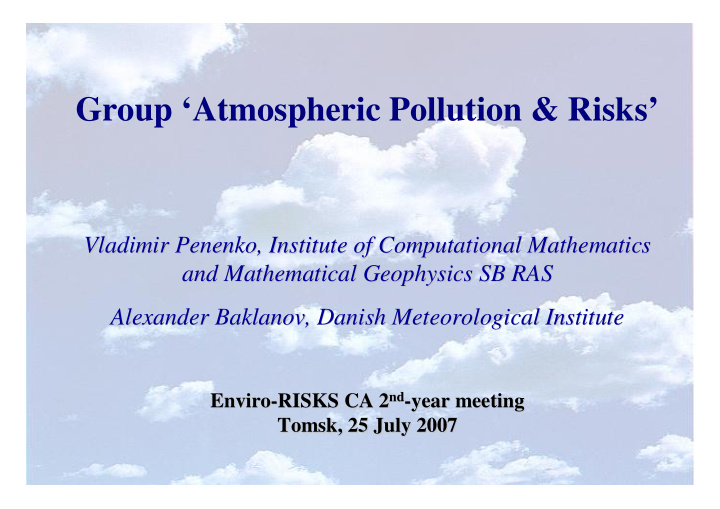 group atmospheric pollution risks