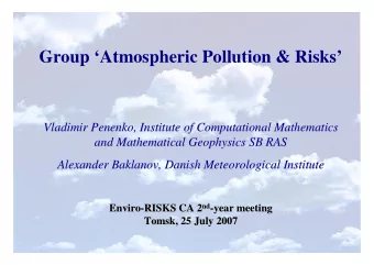 Group Atmospheric Pollution &amp; Risks  Vladimir Penenko  Penenko, Institute of