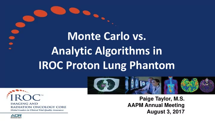 analytic algorithms in
