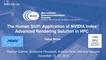 The Human Sniff: Application of NVIDIA Index  Advanced Rendering Solution in HPC  Vishal Mehta