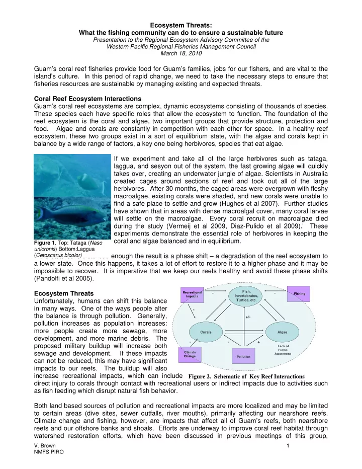 guam s coral reef fisheries provide food for guam s