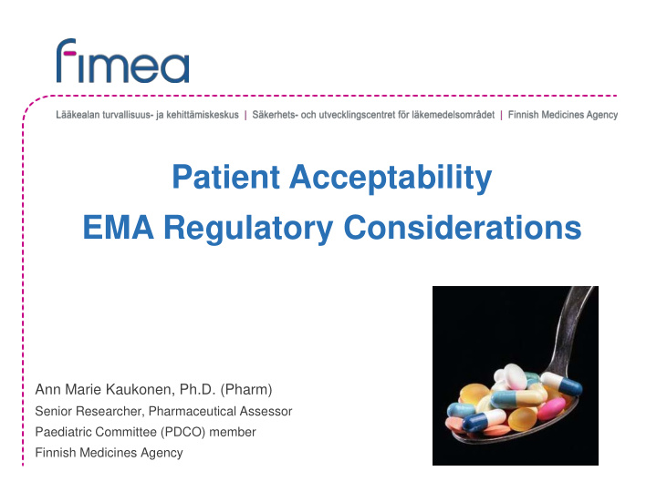 patient acceptability ema regulatory considerations