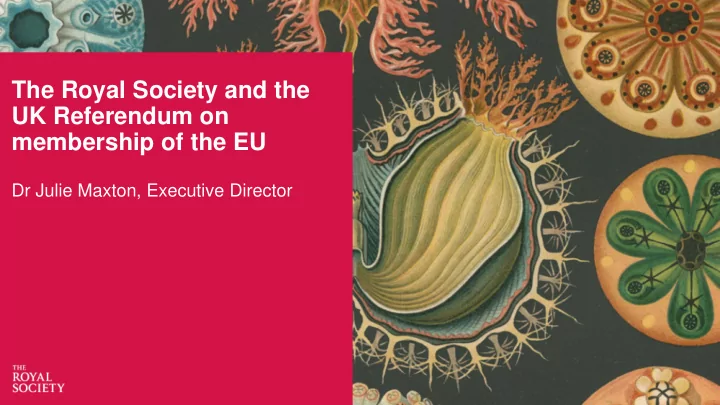 the royal society and the uk referendum on membership of