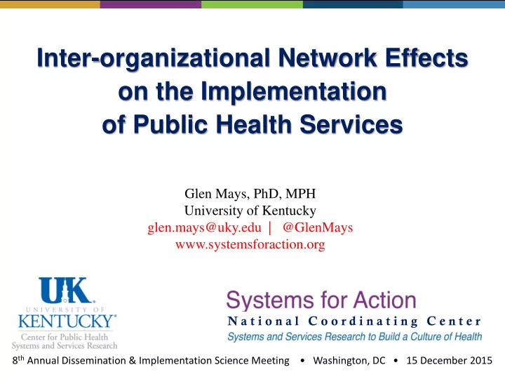 inter organizational network effects on the