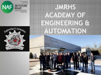 ACADEMY OF  ENGINEERING &amp;  AUTOMATION  WHAT IS AOEA?  Four-Year Program  Smaller Learning