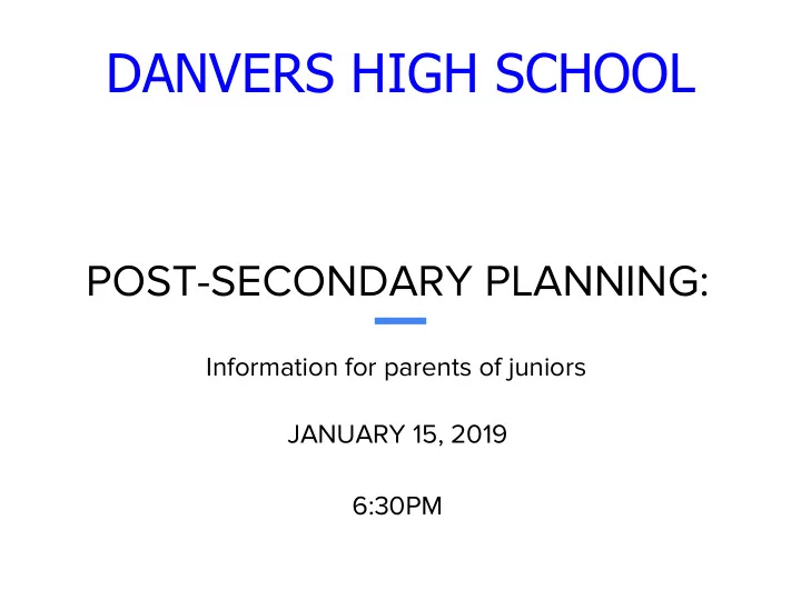 danvers high school