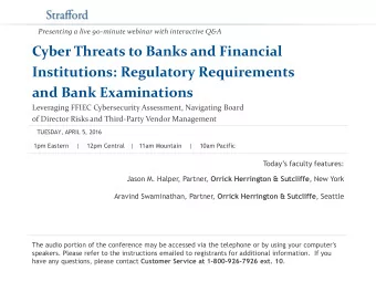 and Bank Examinations  Leveraging FFIEC Cybersecurity Assessment, Navigating Board  of Director