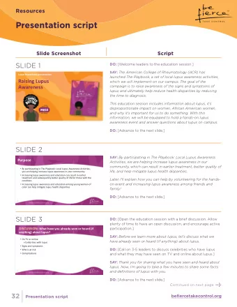 Presentation script  Slide Screenshot  Script  SLIDE 1 DO: [Welcome leaders to the education