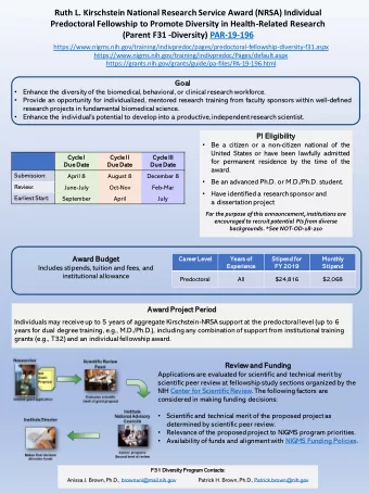 Predoctoral Fellowship to Promote Diversity in Health-Related Research  (Parent F31 -Diversity)