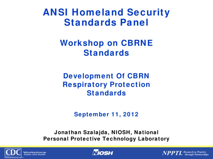 ansi homeland security standards panel