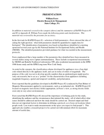 PRESENTATION  William Feero  Electric Research &amp; Management  State College, PA  In addition to