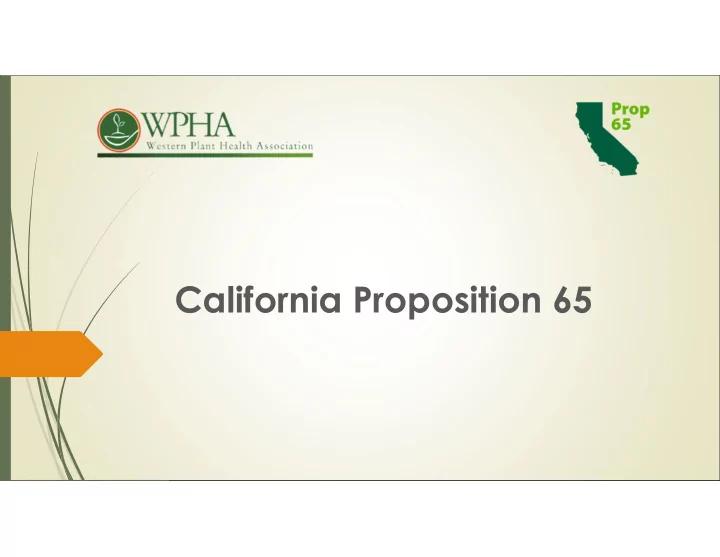 california proposition 65 california state proposition 65