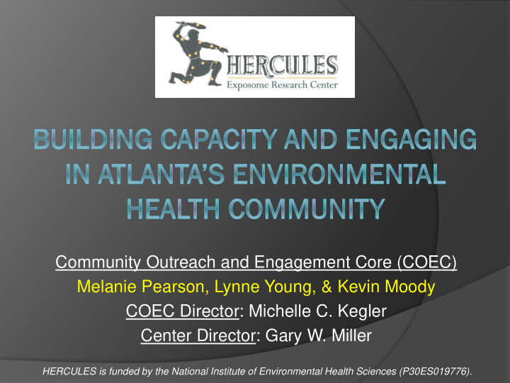 community outreach and engagement core coec melanie