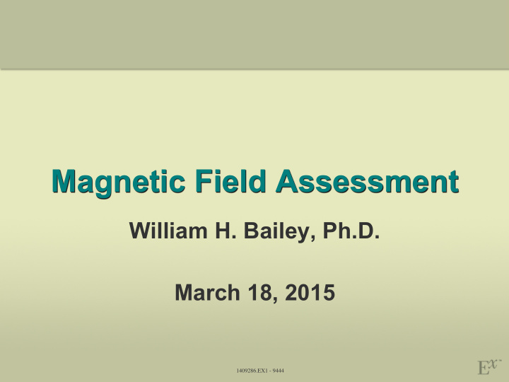 magnetic field assessment