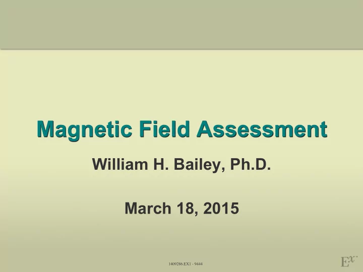 magnetic field assessment