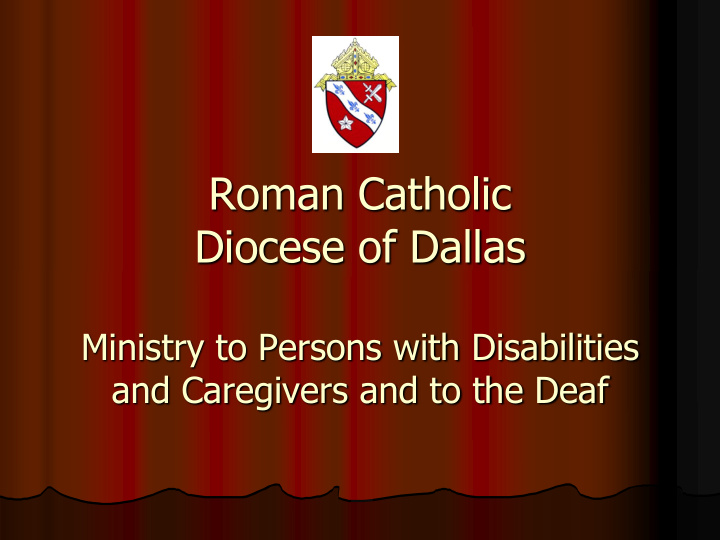 roman catholic diocese of dallas ministry to persons with