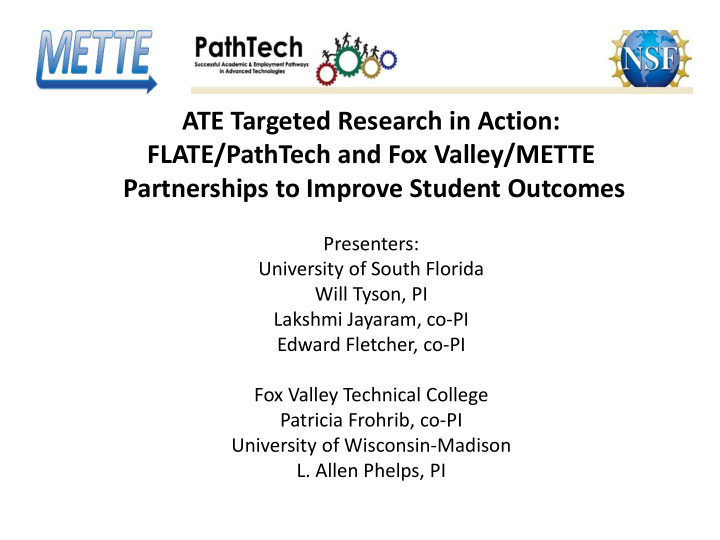 ate targeted research in action flate pathtech and fox