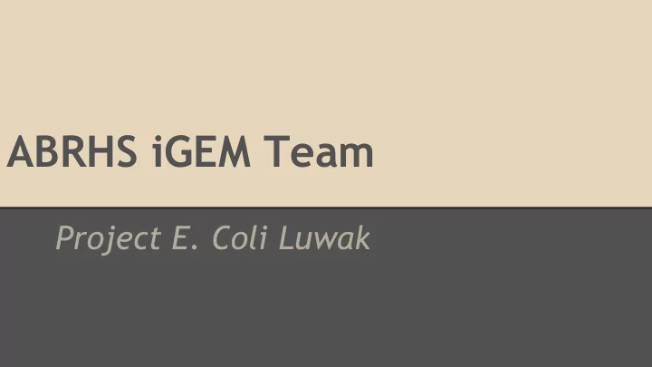 abrhs igem team