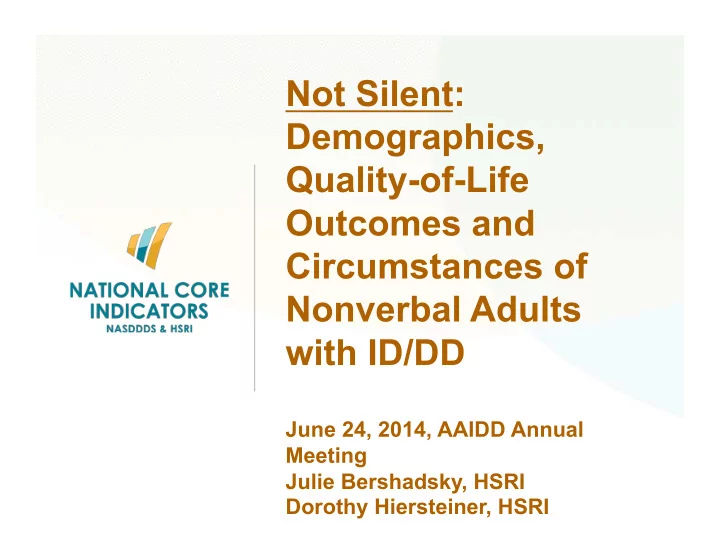 not silent demographics quality of life outcomes and